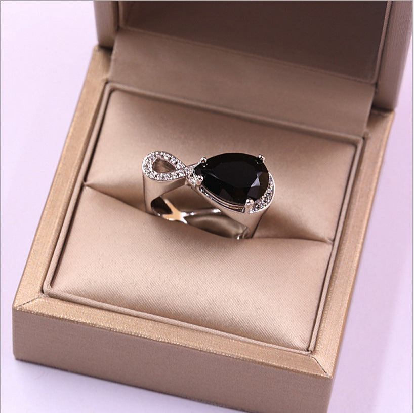 ALIEN DESIGN GEOMETRIC HIGH CARBON QUALITY ZIRCON DIAMOND RING MICRO-INLAID