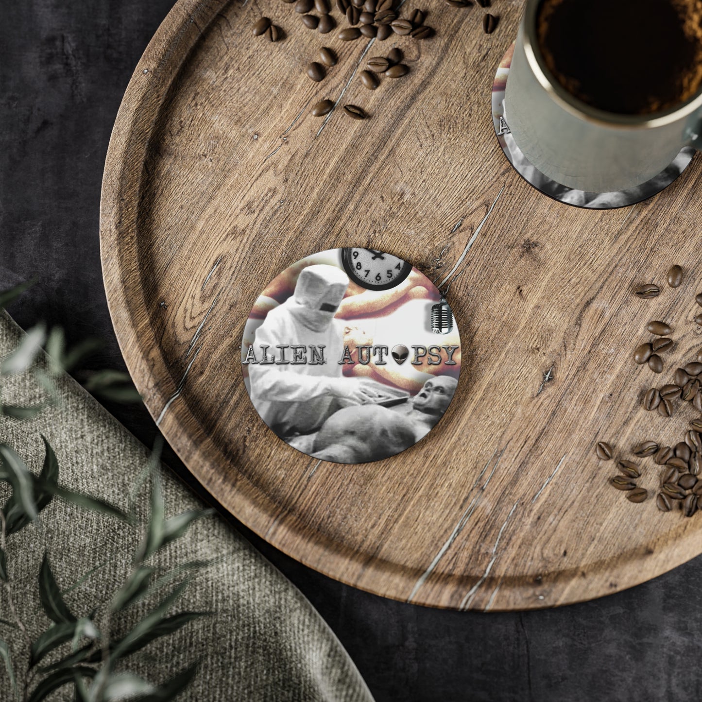 OFFICIAL ALIEN AUTOPSY DRINKS COASTERS