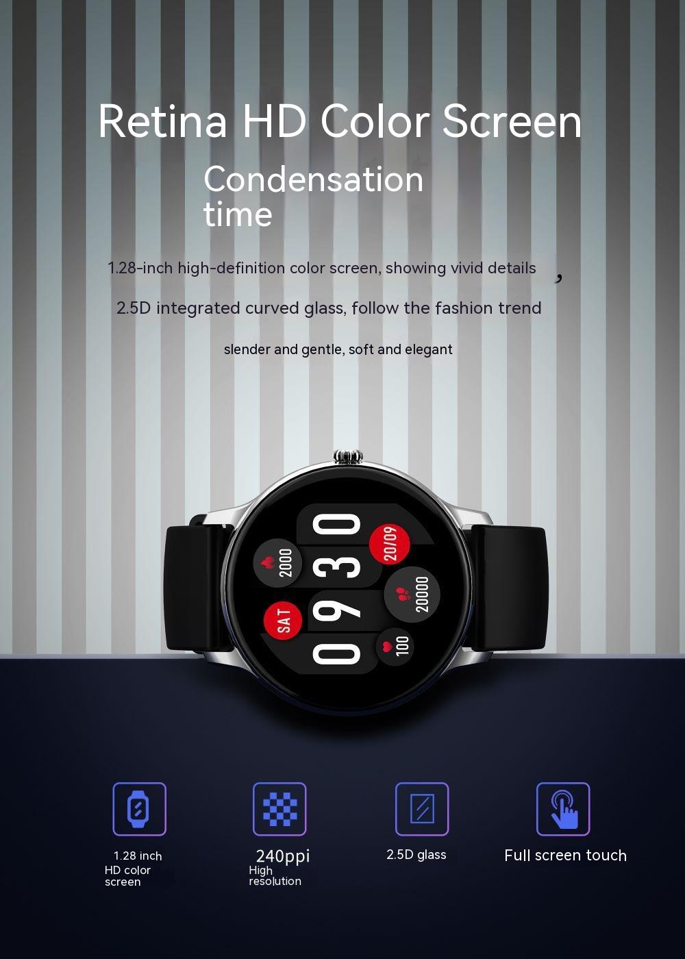 HEALTH SMART WATCH, MEASURES BLOOD PRESSURE, HEART RATE, STEPS TAKEN, SLEEP CYCLES, AND ALARM ECT.