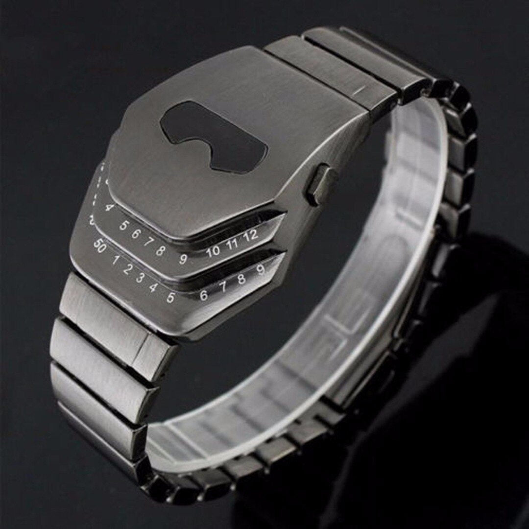 ALIEN FASHION STAR FLEET MEN'S STAINLESS STEEL BLUE LED WRIST WATCH GIFT COOL FUTURISTIC  STYLE