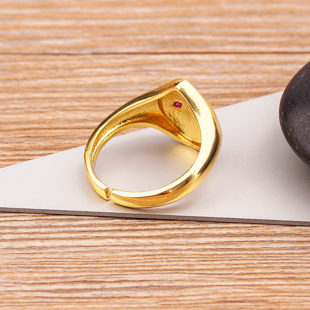 J Alien Finger Ring Alien Shape /UFO Gold Plated 8 Colours for Women Couple Enamel Stackable Finger Ring Adjustable Jewellery