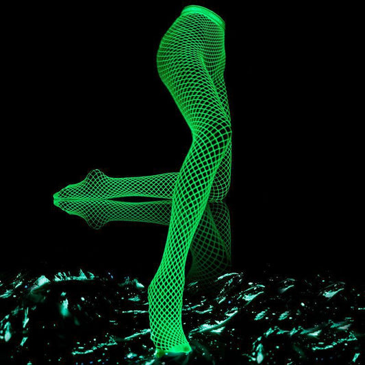 LUMINOUS GLOWING FISHNET TIGHTS PANTYHOSE GLOW IN THE DARK FISHNET STOCKINGS LEGGINGS FOR WOMEN LUMINOUS STOCKINGS TIGHTS HIGH WAIST