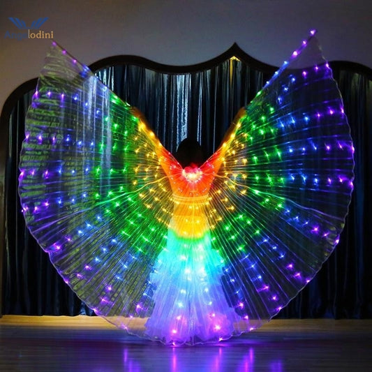 CHILDREN'S LUMINOUS ANGEL BUTTERFLY WINGS LED LUMINESCENT COLOUR CLOAK CHILDREN DANCERS STAGE PERFORMANCE BELLY DANCING CARNIVAL PARTY PHOTO PROP