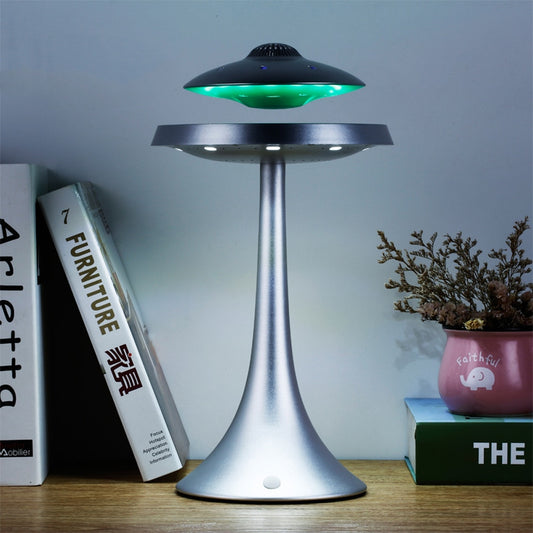 LEVITATING UFO WIRELESS PORTABLE SPEAKER WITH LED LIGHT, FLOATING AMPLIFIER FOR PHONE, TABLE LAMP & ROOM DÉCOR