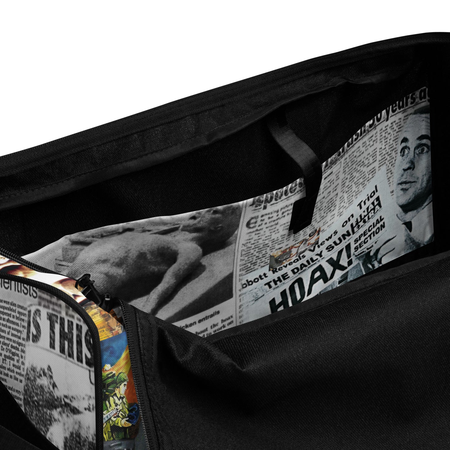 B Alien Autopsy Montage Duffle bag