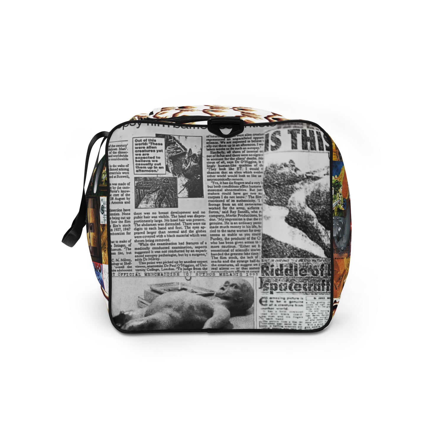 B Alien Autopsy Montage Duffle bag