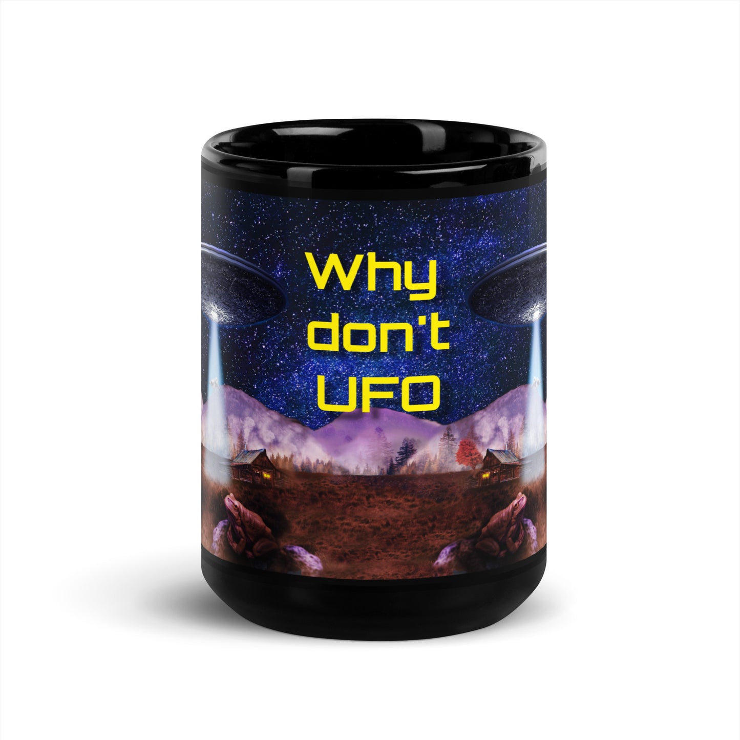 WHY DON'T UFO BLACK GLOSSY MUG 11 OZ