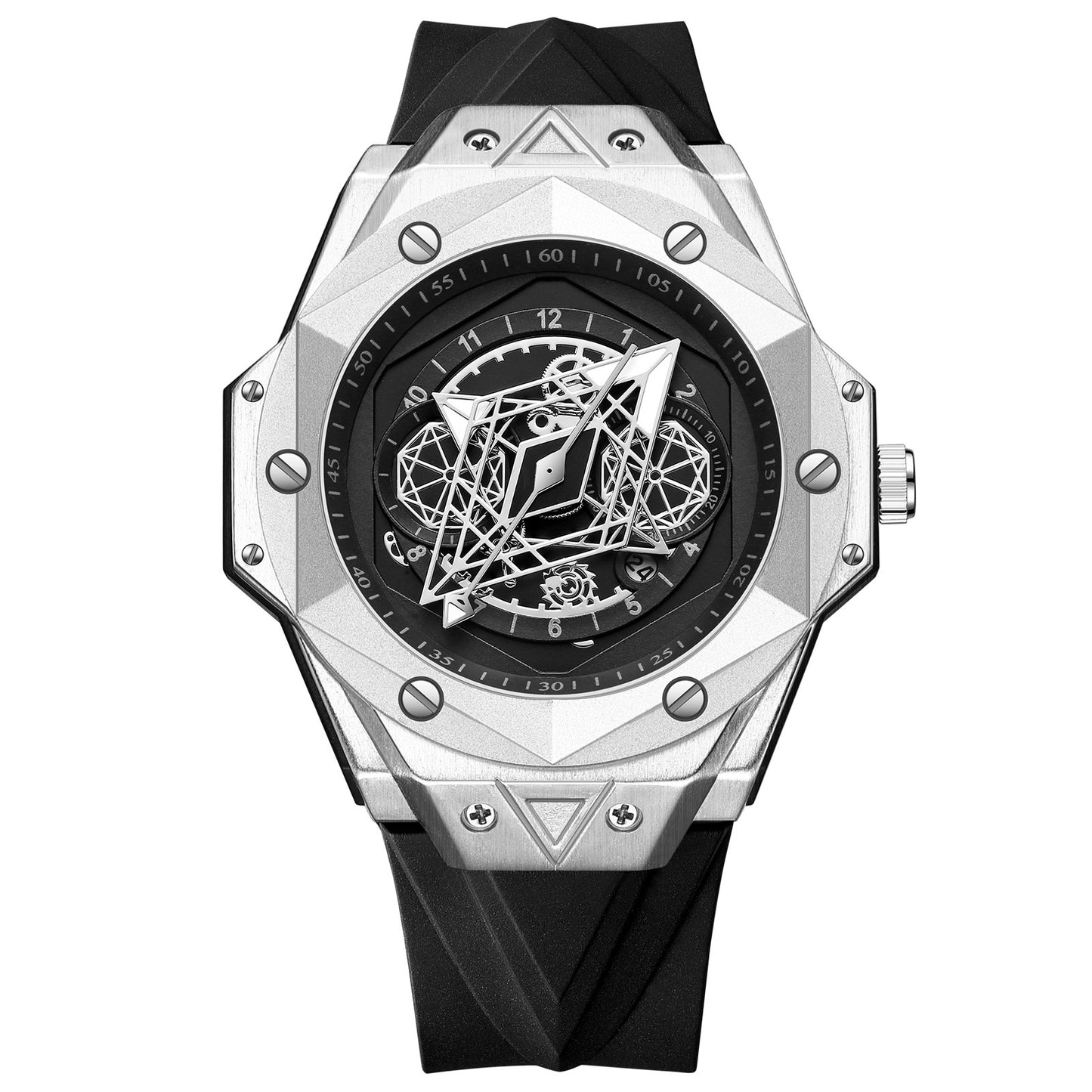 INTERGALACTIC SYMMETRY MEN'S WATERPROOF SILICONE QUARTZ WATCH