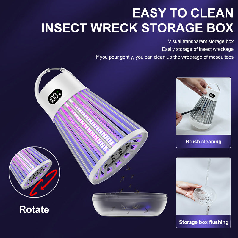 ELECTRIC MOSQUITO KILLER LAMP WITH DIGITAL DISPLAY, RADIATIONLESS INSECT TRAP LIGHT FOR BEDROOM & OUTDOOR USE, SUMMER GADGET BUG ZAPPER REPELLENT
