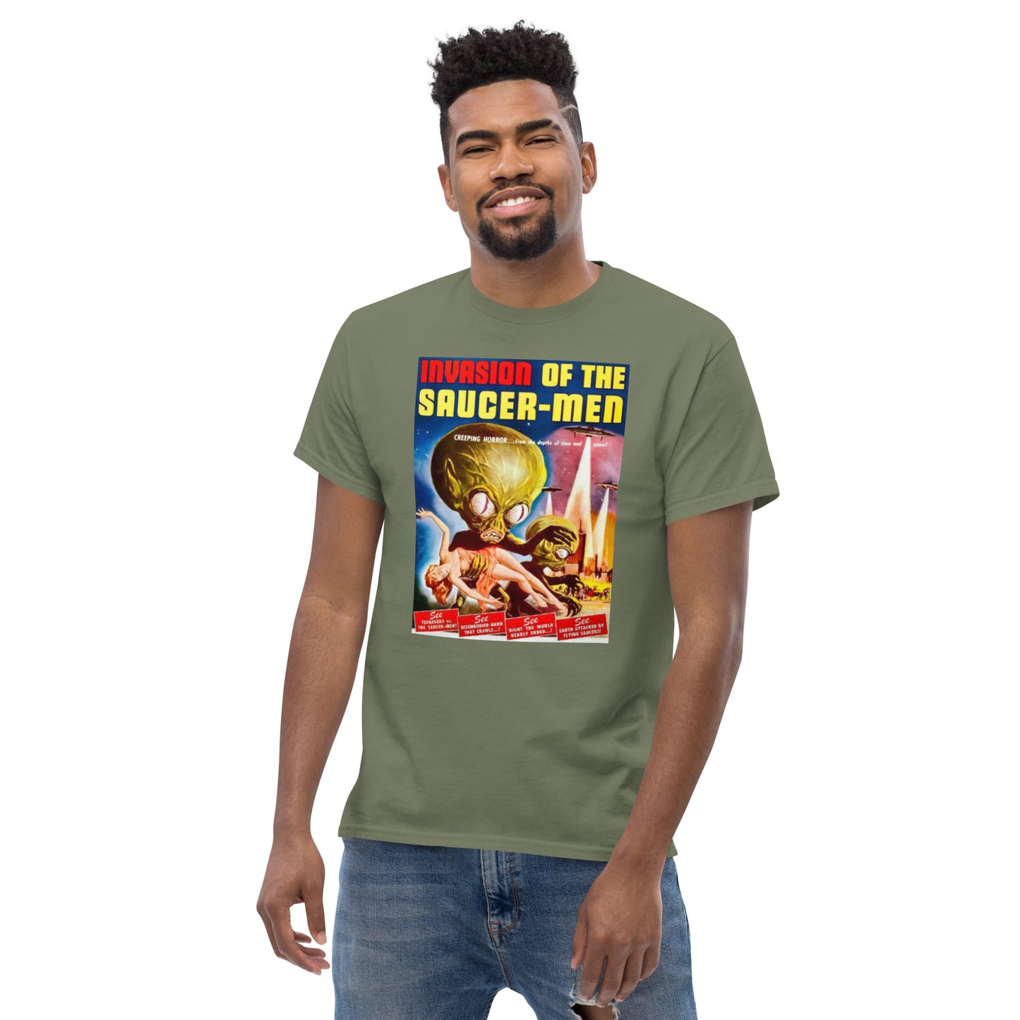 INVASION OF THE SAUCER-MEN MEN'S CLASSIC TEE